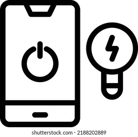 Smart Bulb Icon With Outline Style, Futuristic Technology Sign And Symbol Isolated On White Background