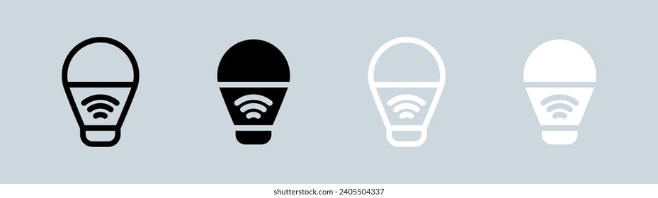 Smart bulb icon set in black and white. Innovation signs vector illustration.