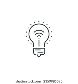 Icono de bombilla inteligente, ilustración vectorial