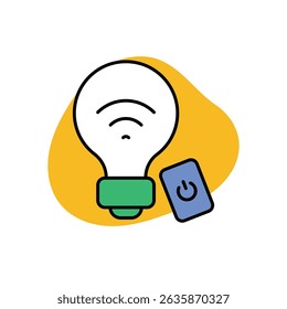 Ilustração de estoque de vetor de ícone de lâmpada inteligente