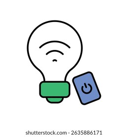 Ilustração de estoque de vetor de ícone de lâmpada inteligente