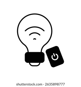 Icono de bombilla inteligente Vector ilustración de stock