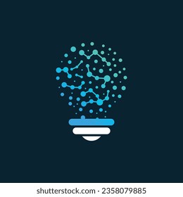 Smart bulb logo design element vector with creative technology concept