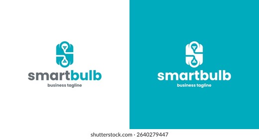 smart bulb s letter logo vector