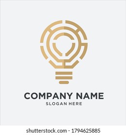 Smart bulb technology logo icon and Logo Design strategy idea. Creative light bulb logo ideas. Bulb digital logo technology idea