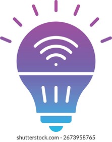 Icono de Vector de bombilla inteligente. Se puede utilizar para aplicaciones de impresión, móviles y de Web.