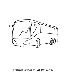 
Smart Bus Transport isolated continuous line art flat vector illustration on white background