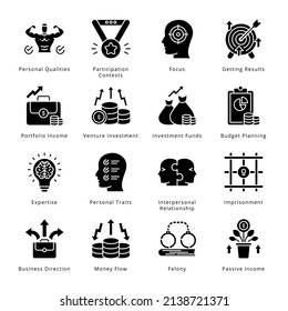 Smart Business Glyph Icons - Solid, Vectors