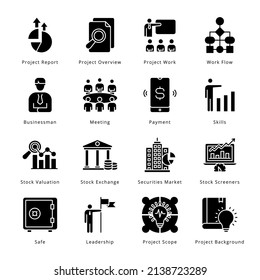 Smart Business Glyph Icons - Solid, Vectors