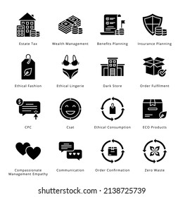 Smart Business Glyph Icons - Solid, Vectors