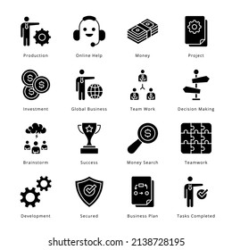 Smart Business Glyph Icons - Solid, Vectors