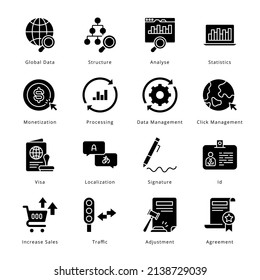 Smart Business Glyph Icons - Solid, Vectors