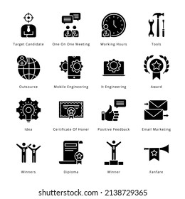 Smartphone-Symbole für Unternehmen - Solid, Vektorgrafiken