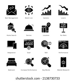 Smart Business Glyph Icons - Solid, Vectors