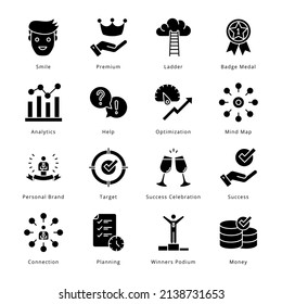 Smart Business Glyph Icons - Solid, Vectors