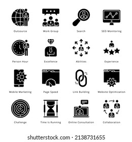 Smart Business Glyph Icons - Solid, Vectors