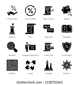 Smart Business Glyph Icons - Solid, Vectors
