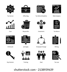 Smart Business Glyph Icons - Solid, Vectors