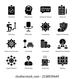 Smart Business Glyph Icons - Solid, Vectors