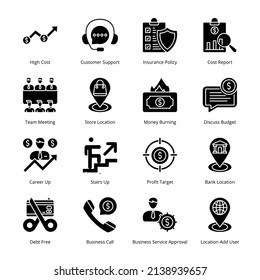 Smart Business Glyph Icons - Solid, Vectors