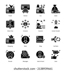 Smart Business Glyph Icons - Solid, Vectors