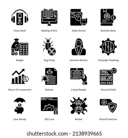 Smart Business Glyph Icons - Solid, Vectors