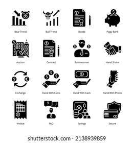 Smart Business Glyph Icons - Solid, Vectors