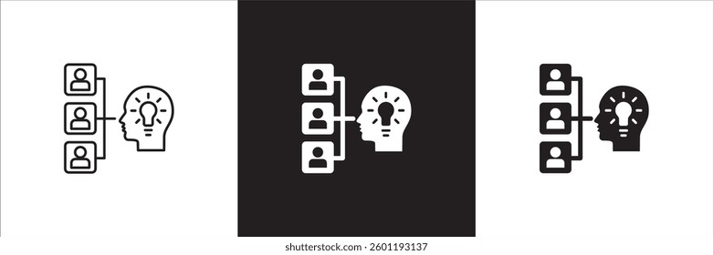 Smart business icon. Human resources development symbol. Icon symbol of intelligence, brain storming, idea, computing, technology, management, thinking, cooperation, teamwork. Vector illustration