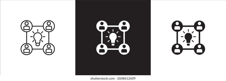 Smart business icon. Human resources development symbol. Icon symbol of intelligence, brain storming, idea, computing, technology, management, thinking, cooperation, teamwork. Vector illustration