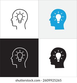 Smart business icon. Human resources development symbol. Icon symbol of intelligence, brain storming, idea, computing, technology, management, thinking, cooperation, teamwork. Vector illustration