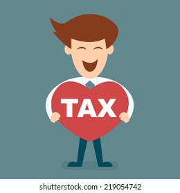  smart business man love tax vector