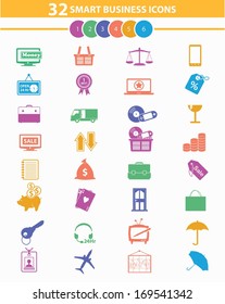 Smart business & Marketing icons,Colorful version,vector