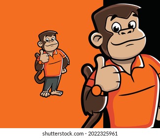 Smart Business Monkey Ape Mascot Character