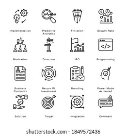 Smart Business Outline Icons - Stroked, Vectors