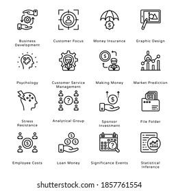 Smart Business Outline Icons - Stroked, Vectors