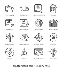 Smart Business Outline Icons - Stroked, Vectors