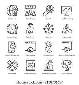 Smart Business Outline Icons - Stroked, Vectors