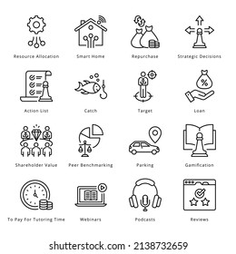 Smart Business Outline Icons - Stroked, Vectors