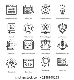 Smart Business Outline Icons - Stroked, Vectors