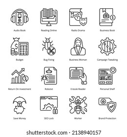 Smart Business Outline Icons - Stroked, Vectors