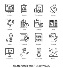 Smart Business Outline Icons - Stroked, Vectors