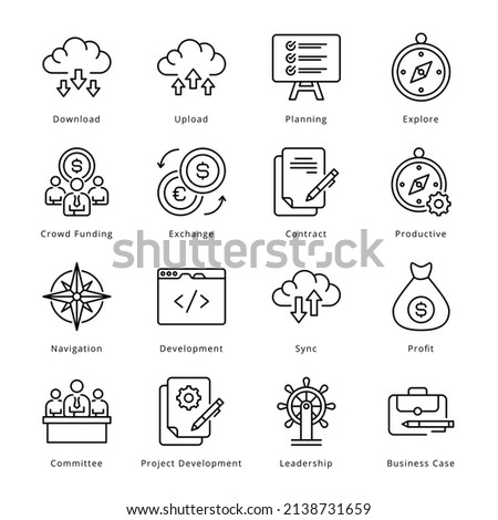 Smart Business Outline Icons - Stroked, Vectors