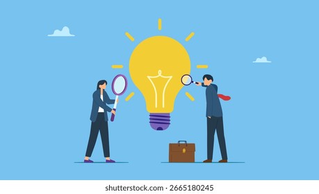 Los empresarios inteligentes verifican o validan la idea de la bombilla y hacen Aprobación. Validar ideas de startups que tengan potencial de implementación y éxito en la vida real, analizar y elegir la mejor idea de negocio.