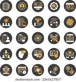Smart Business vector icons set including business material, office material, finance, economy, banking, staff management and many kind of icons that related with business and finance