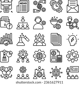Vektorsymbole für intelligente Unternehmen, einschließlich Geschäftsmaterial, Büromaterial, Finanzen, Wirtschaft, Bankwesen, Personalmanagement und viele Arten von Symbolen, die mit Wirtschaft und Finanzen in Zusammenhang stehen