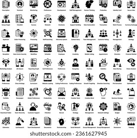 Vektorsymbole für intelligente Unternehmen, einschließlich Geschäftsmaterial, Büromaterial, Finanzen, Wirtschaft, Bankwesen, Personalmanagement und viele Arten von Symbolen, die mit Wirtschaft und Finanzen in Zusammenhang stehen