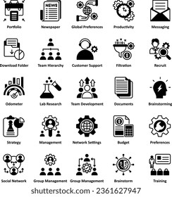 Vektorsymbole für intelligente Unternehmen, einschließlich Geschäftsmaterial, Büromaterial, Finanzen, Wirtschaft, Bankwesen, Personalmanagement und viele Arten von Symbolen, die mit Wirtschaft und Finanzen in Zusammenhang stehen