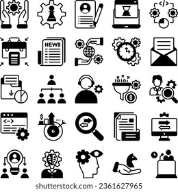 Smart Business vector icons set including business material, office material, finance, economy, banking, staff management and many kind of icons that related with business and finance