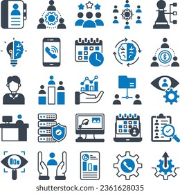 Vektorsymbole für intelligente Unternehmen, einschließlich Geschäftsmaterial, Büromaterial, Finanzen, Wirtschaft, Bankwesen, Personalmanagement und viele Arten von Symbolen, die mit Wirtschaft und Finanzen in Zusammenhang stehen