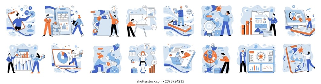 Smart business vector illustration. Challenge yourself to think smart and innovate continuously Efficiency is heartbeat echoing through smart achievements Technology shapes form professionally managed